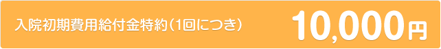 入院初期費用給付金特約（1回につき）　10000円